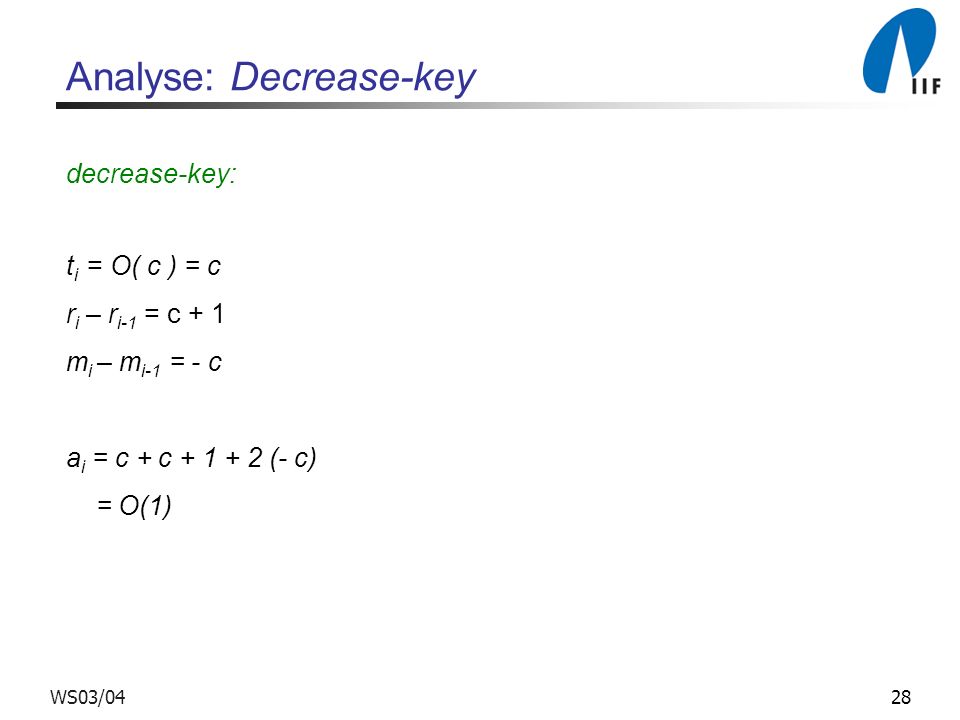 Analyse: Decrease-key