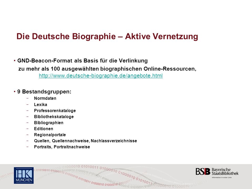 Die Deutsche Biographie – Aktive Vernetzung