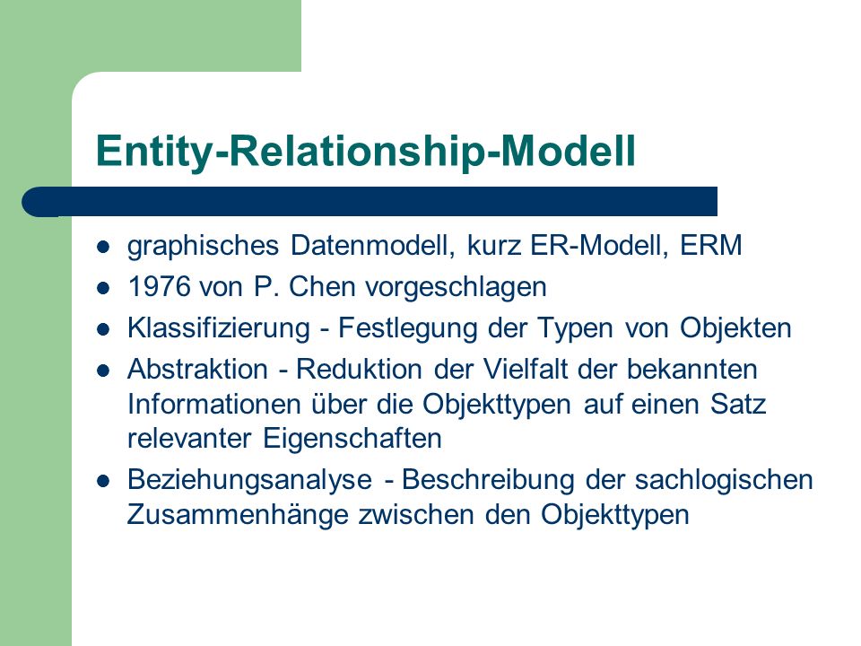 Entity-Relationship-Modell