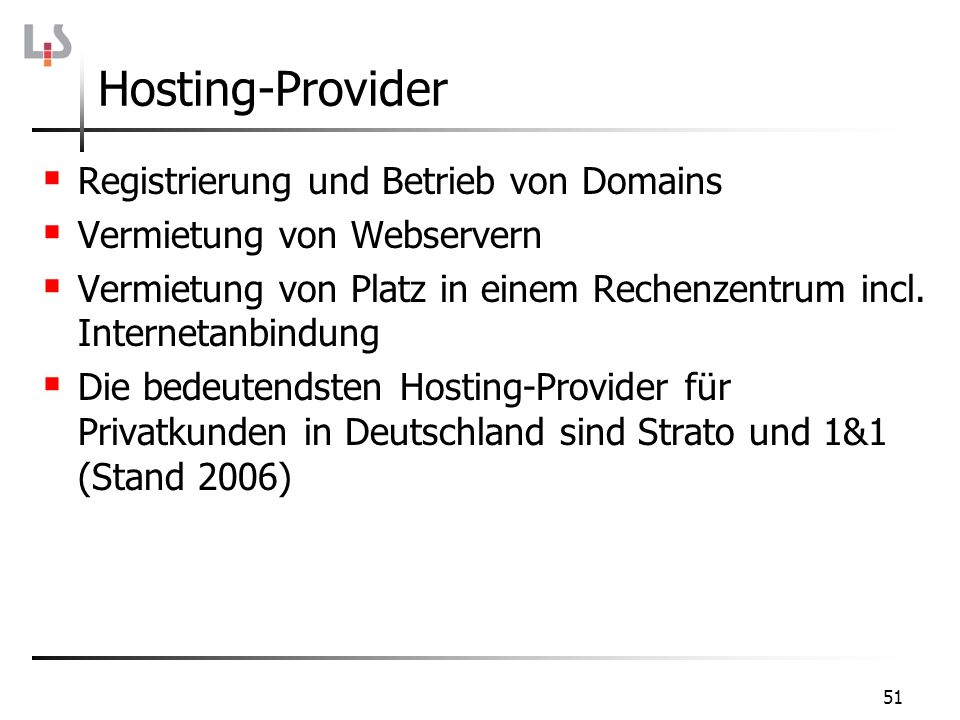 Hosting-Provider Registrierung und Betrieb von Domains