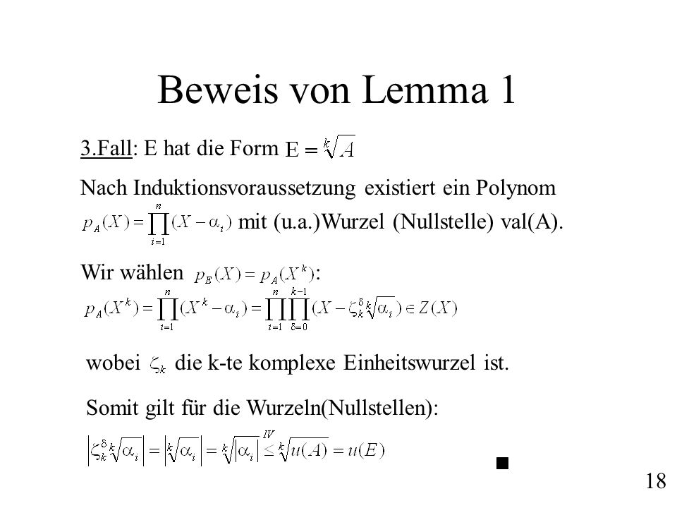 Beweis von Lemma 1 3.Fall: E hat die Form