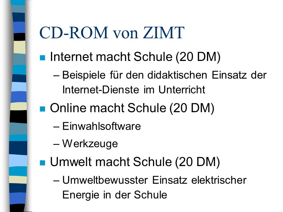 CD-ROM von ZIMT Internet macht Schule (20 DM)