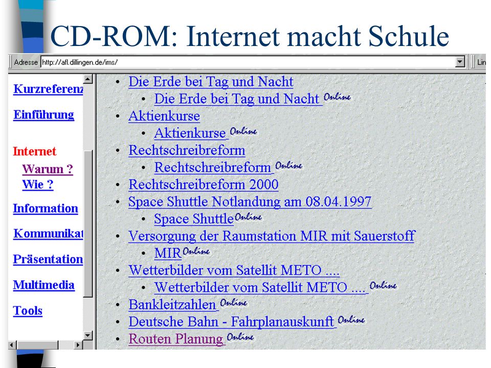 CD-ROM: Internet macht Schule