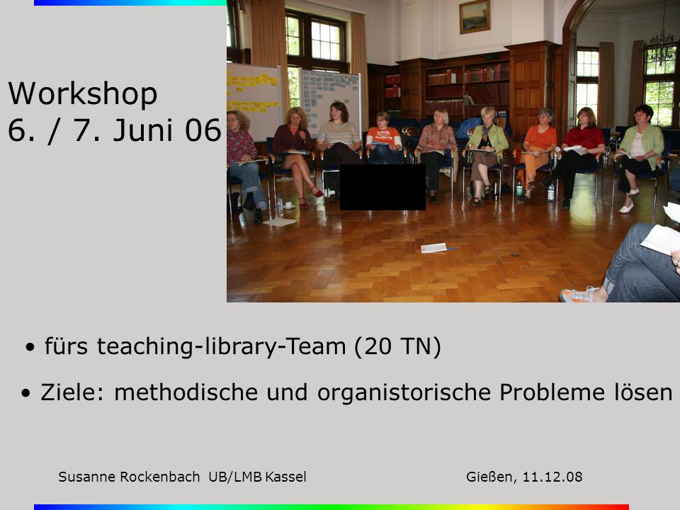 Workshop 6. / 7. Juni 06 fürs teaching-library-Team (20 TN)