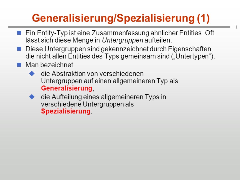Generalisierung/Spezialisierung (1)