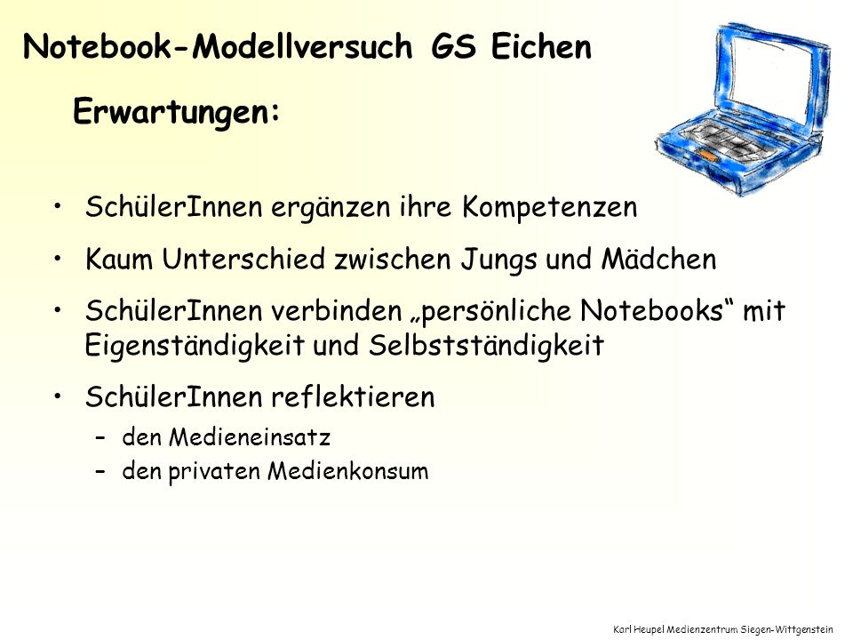 Notebook-Modellversuch GS Eichen