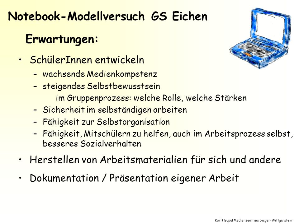 Notebook-Modellversuch GS Eichen
