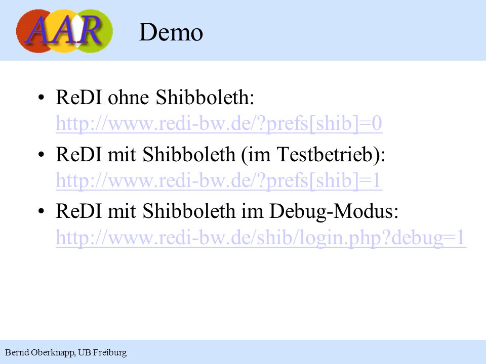 Demo ReDI ohne Shibboleth:   prefs[shib]=0