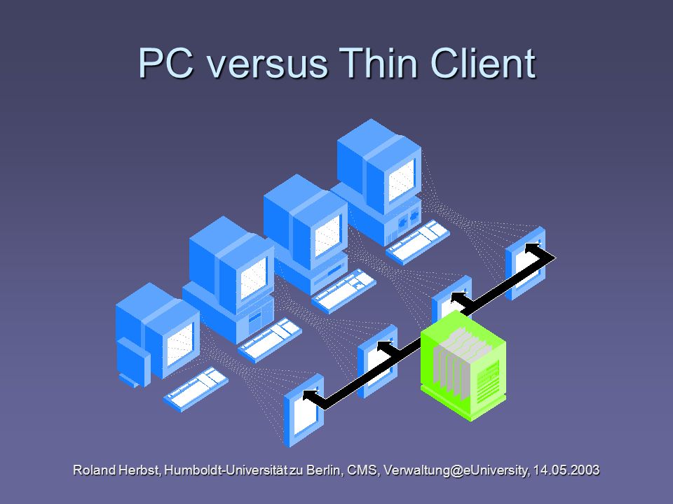 PC versus Thin Client Roland Herbst, Humboldt-Universität zu Berlin, CMS,