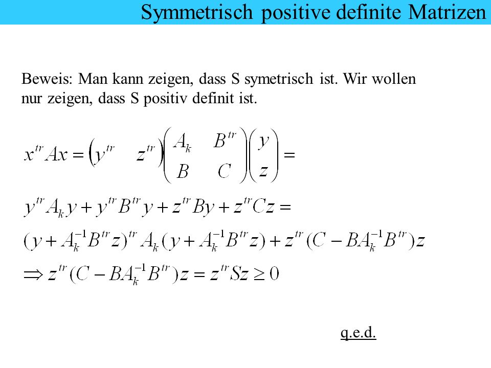 Symmetrisch positive definite Matrizen