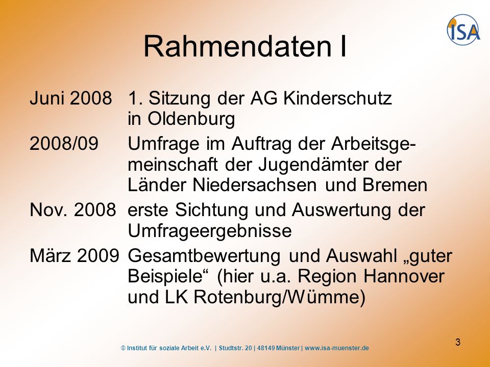 Rahmendaten I Juni Sitzung der AG Kinderschutz in Oldenburg