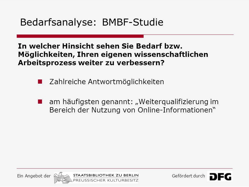 Bedarfsanalyse: BMBF-Studie