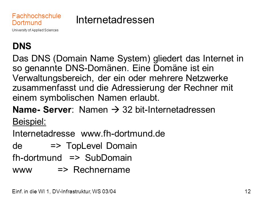 Internetadressen DNS.