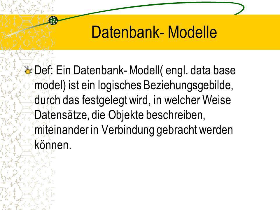 Datenbank- Modelle