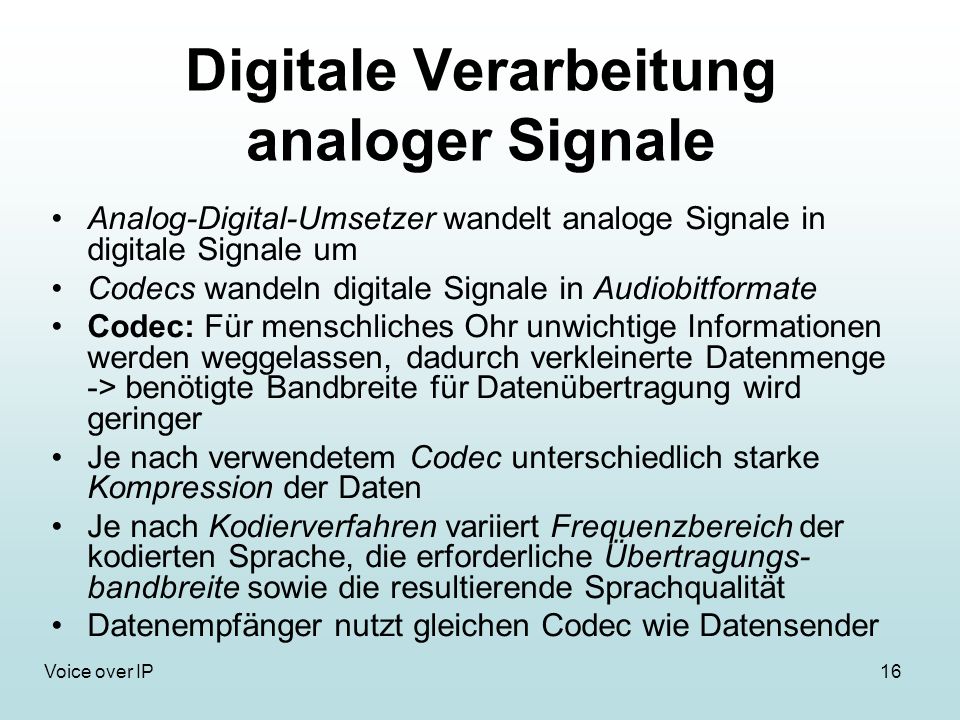 Digitale Verarbeitung analoger Signale