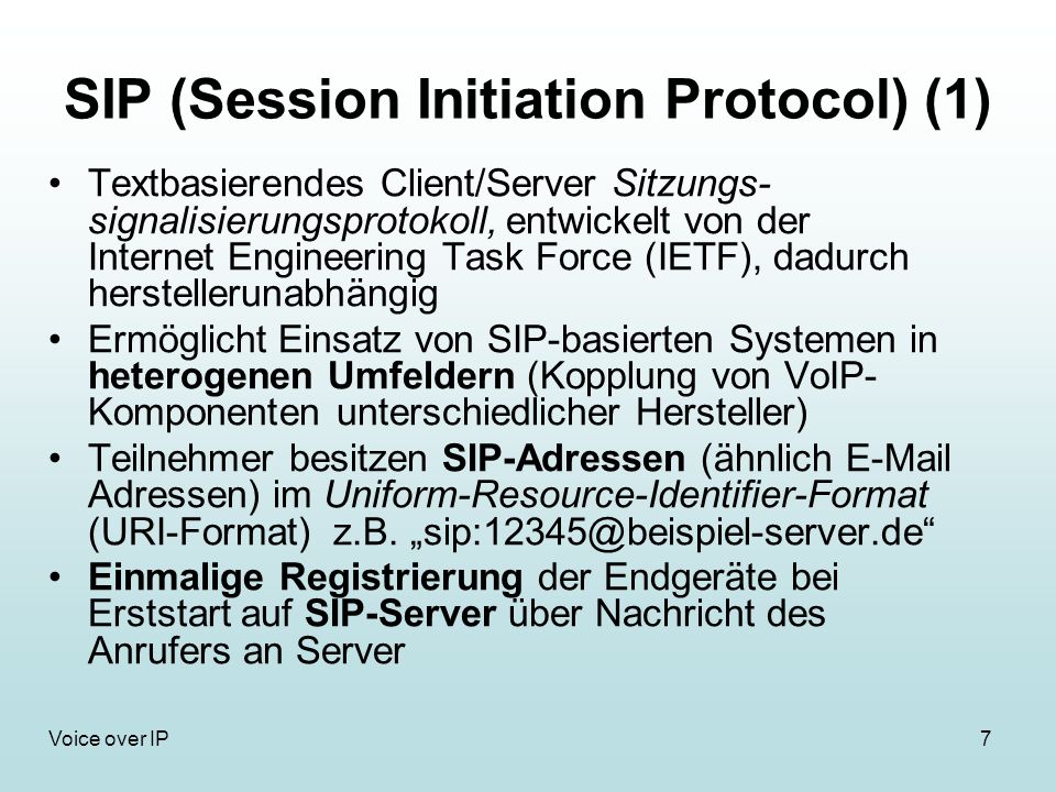 SIP (Session Initiation Protocol) (1)