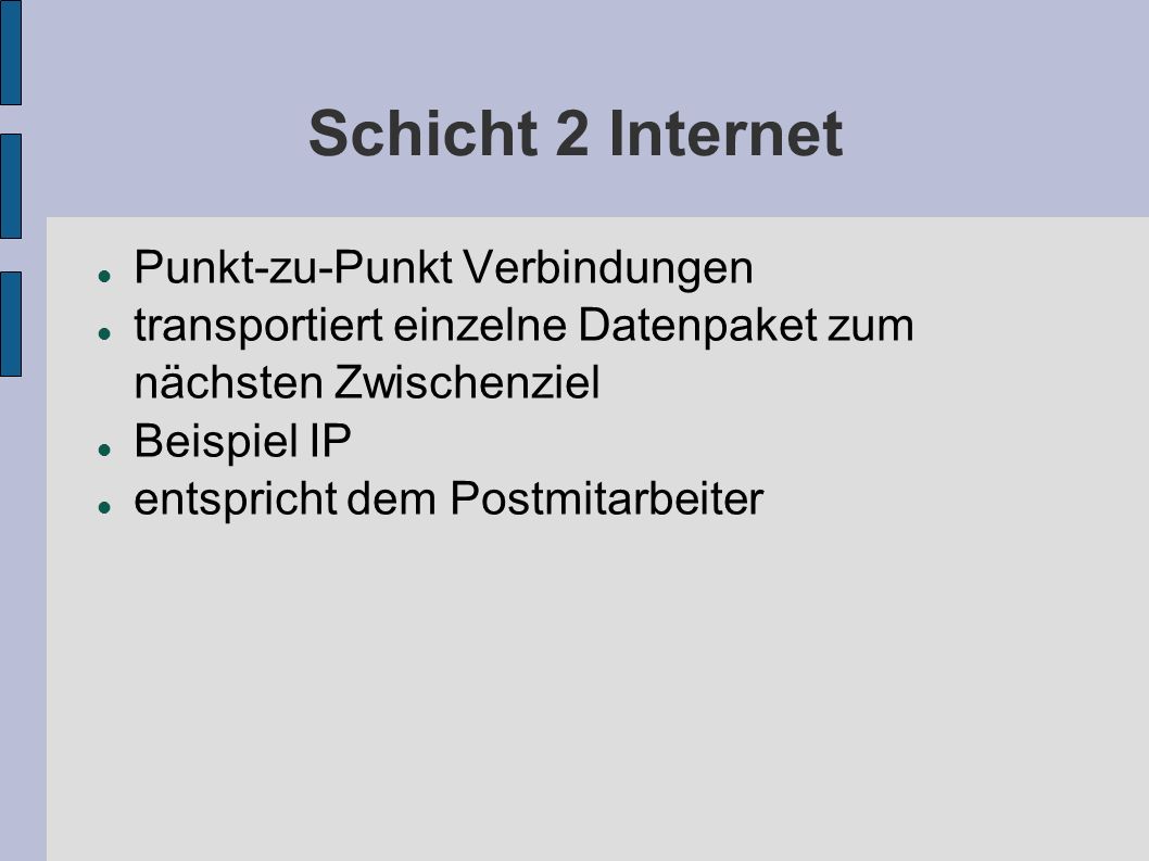 Schicht 2 Internet Punkt-zu-Punkt Verbindungen