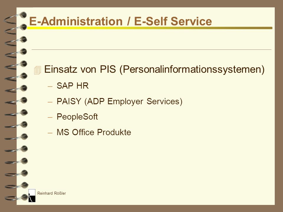 E-Administration / E-Self Service