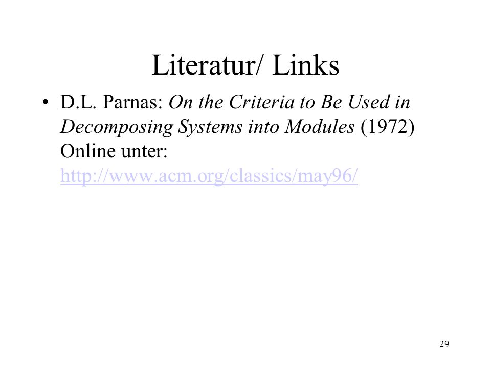 Literatur/ Links D.L.