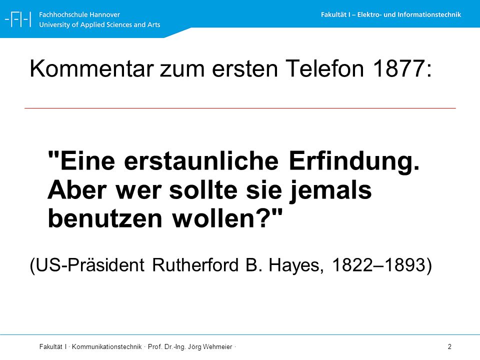 Kommentar zum ersten Telefon 1877: