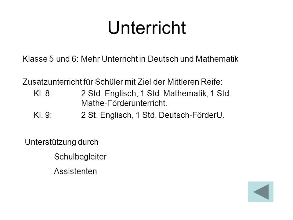 Unterricht Klasse 5 und 6: Mehr Unterricht in Deutsch und Mathematik