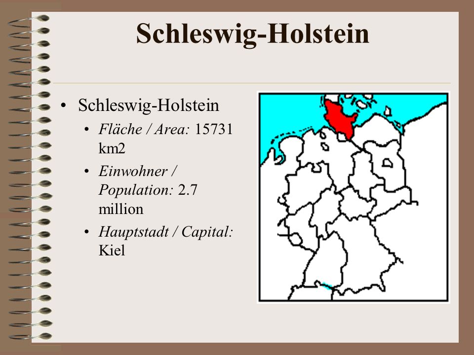 Schleswig-Holstein Schleswig-Holstein Fläche / Area: km2