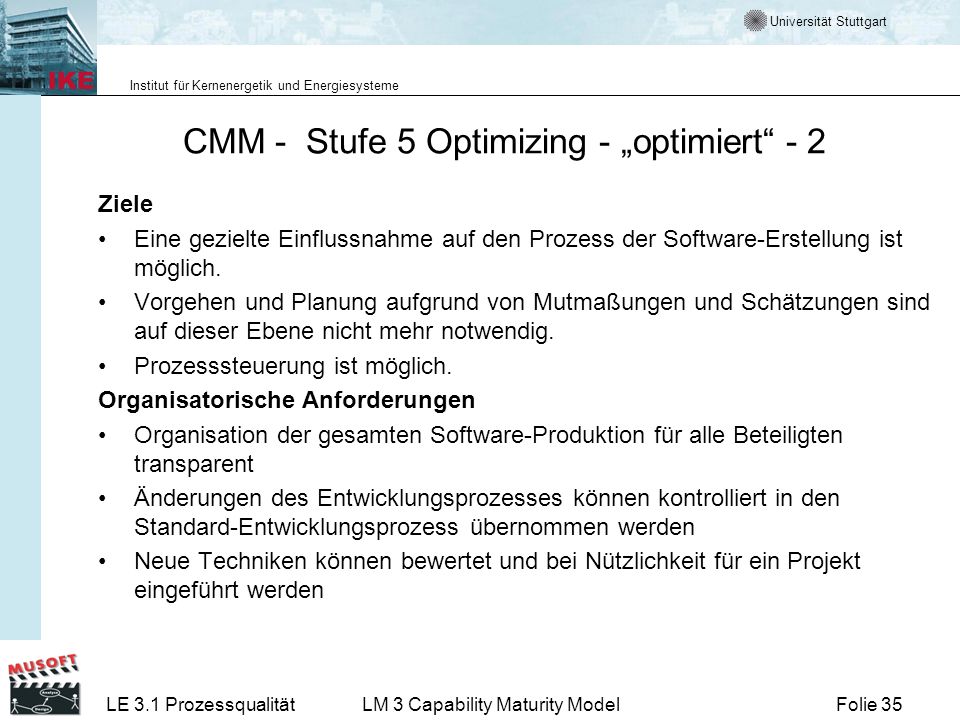 CMM - Stufe 5 Optimizing - „optimiert - 2