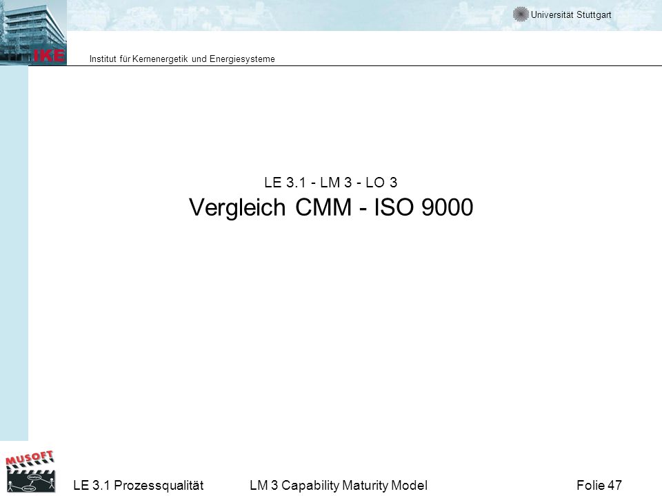 LE LM 3 - LO 3 Vergleich CMM - ISO 9000