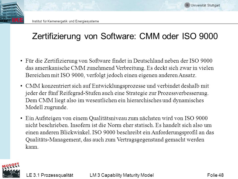 Zertifizierung von Software: CMM oder ISO 9000
