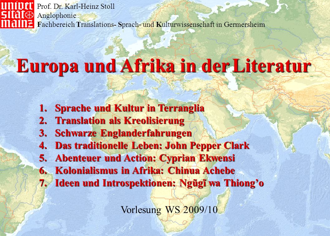Europa und Afrika in der Literatur
