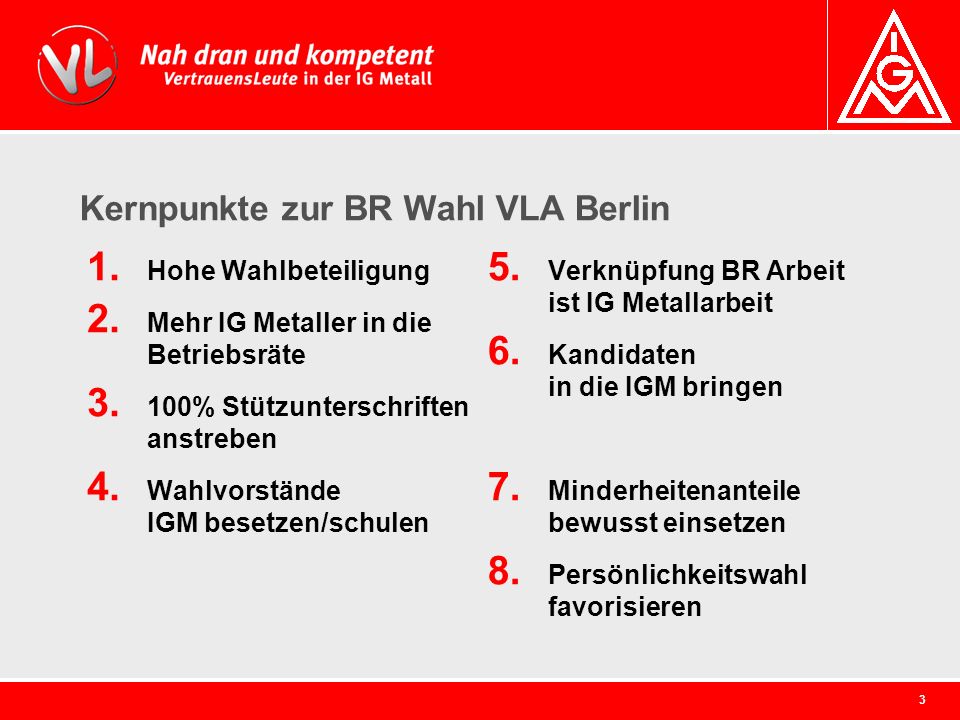 Kernpunkte zur BR Wahl VLA Berlin