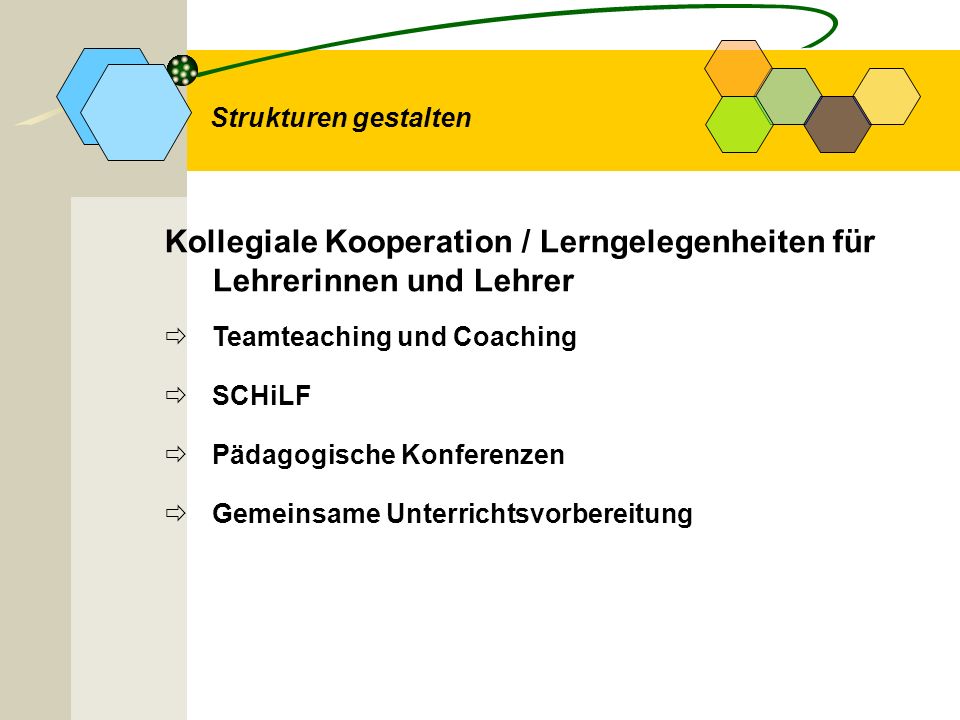 Kollegiale Kooperation / Lerngelegenheiten für Lehrerinnen und Lehrer