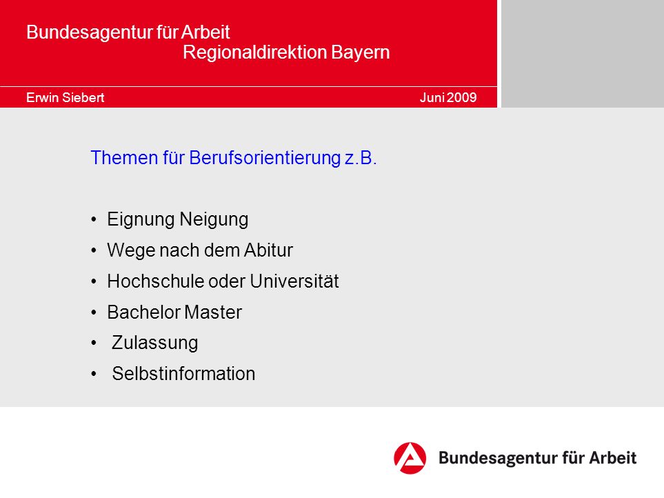 Bundesagentur für Arbeit Regionaldirektion Bayern