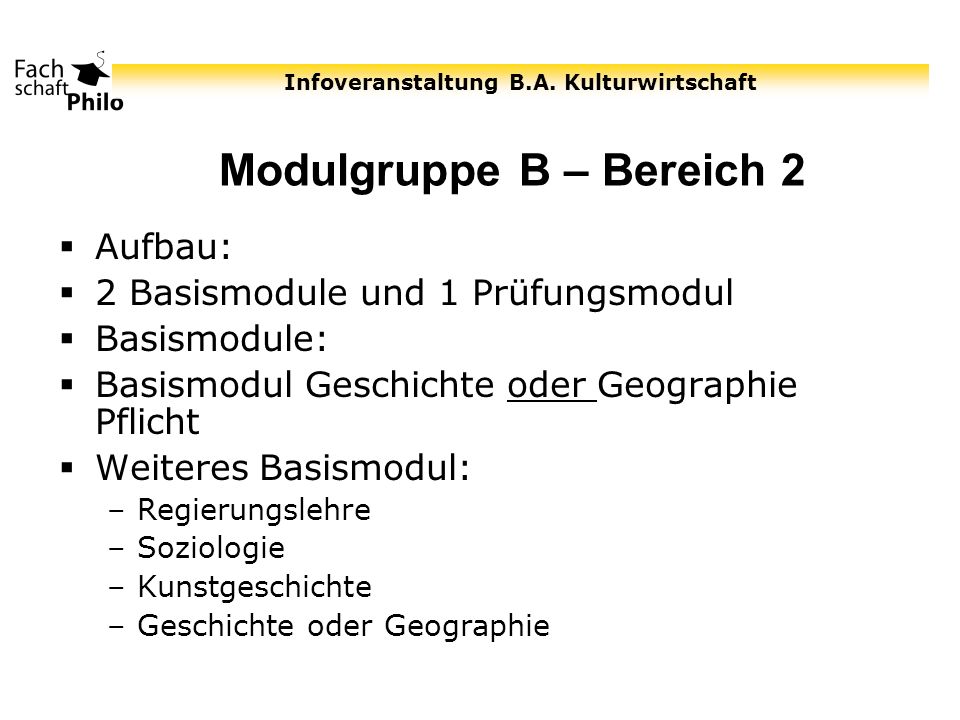 Modulgruppe B – Bereich 2