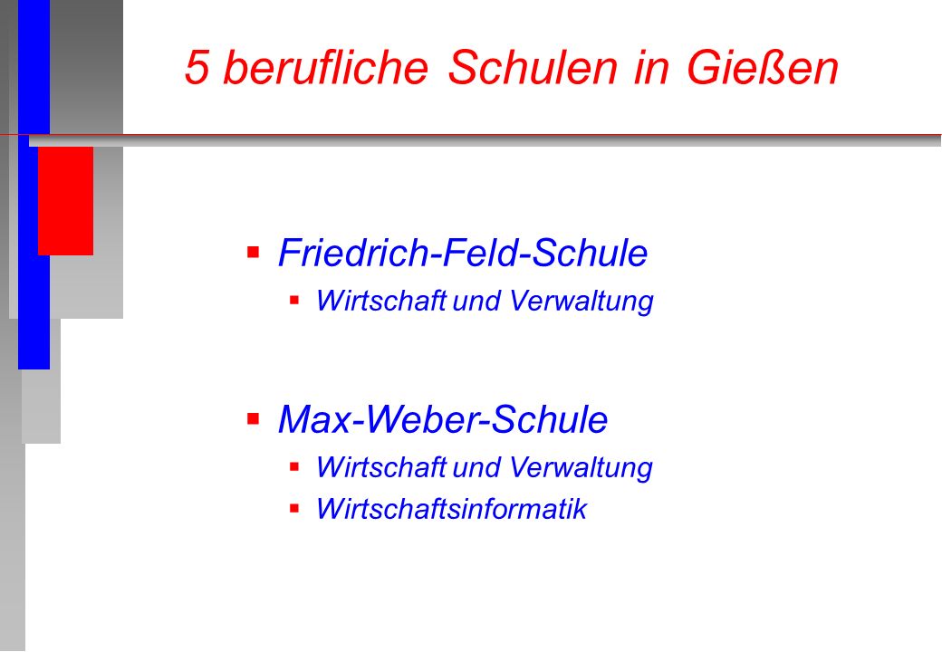 5 berufliche Schulen in Gießen
