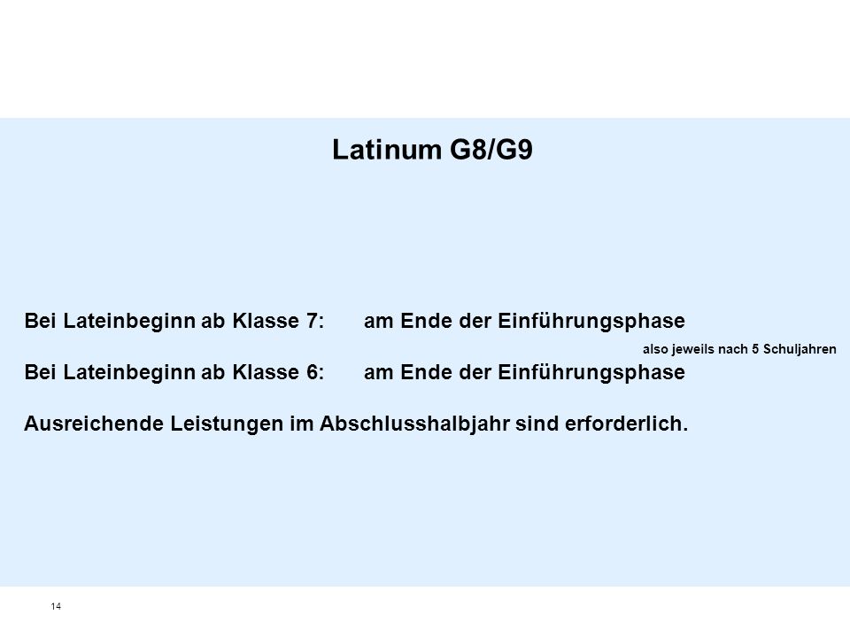 Latinum G8/G9