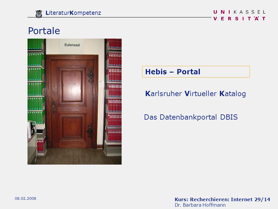 Portale Hebis – Portal Karlsruher Virtueller Katalog