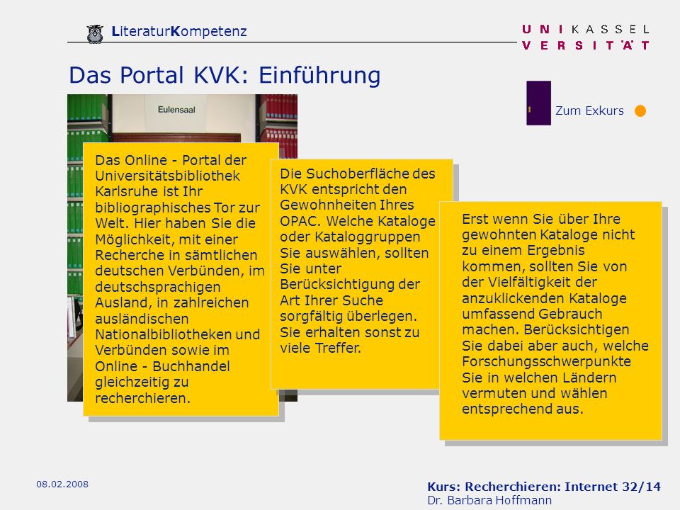 Das Portal KVK: Einführung
