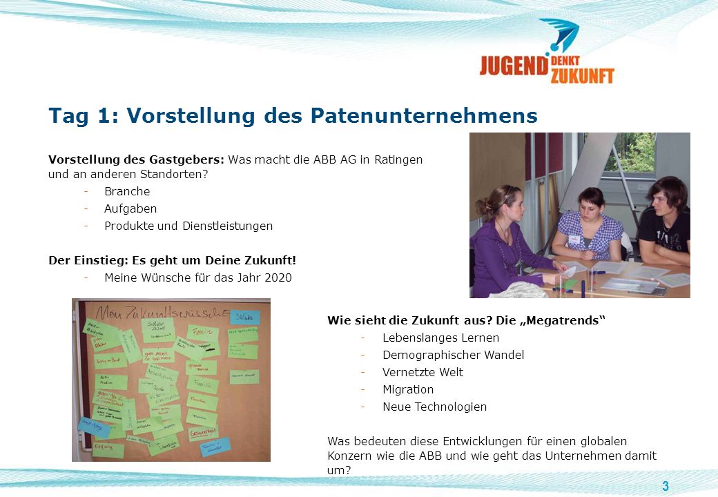 Tag 1: Vorstellung des Patenunternehmens