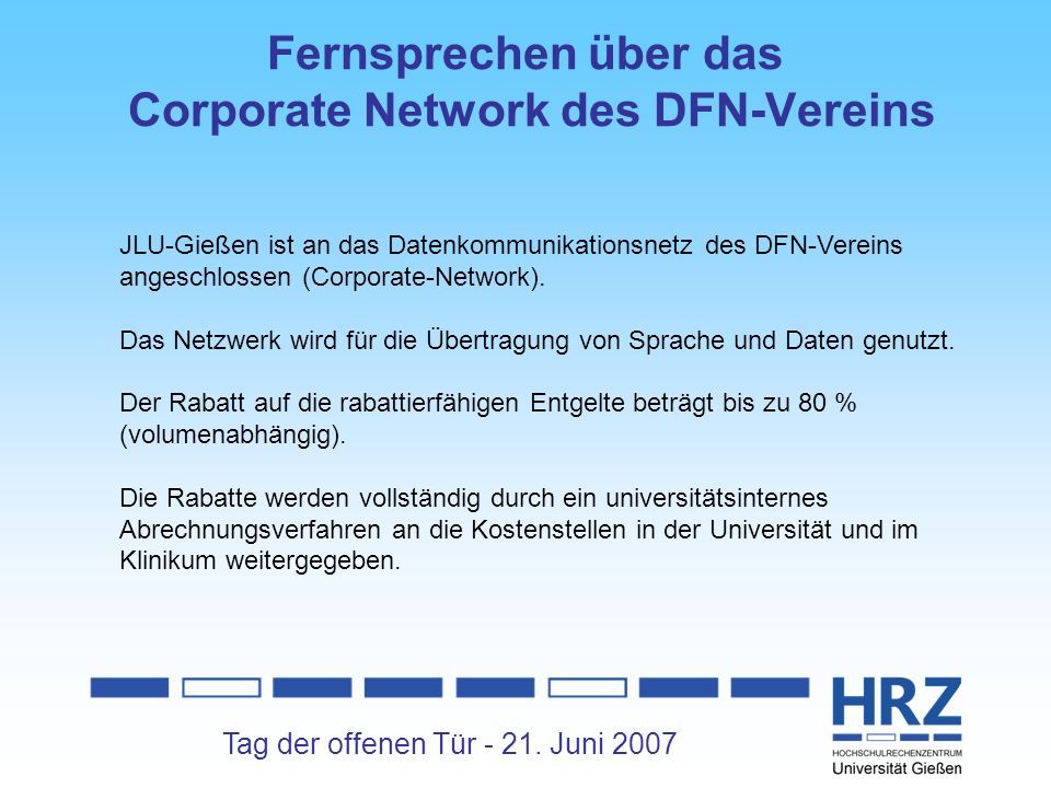 Fernsprechen über das Corporate Network des DFN-Vereins