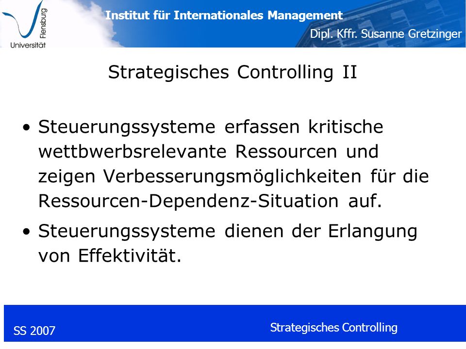 Strategisches Controlling II
