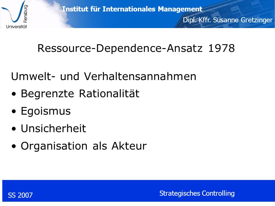 Ressource-Dependence-Ansatz 1978