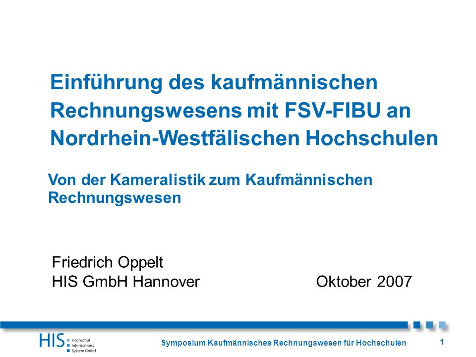 Einführung des kaufmännischen Rechnungswesens mit FSV-FIBU an Nordrhein-Westfälischen Hochschulen