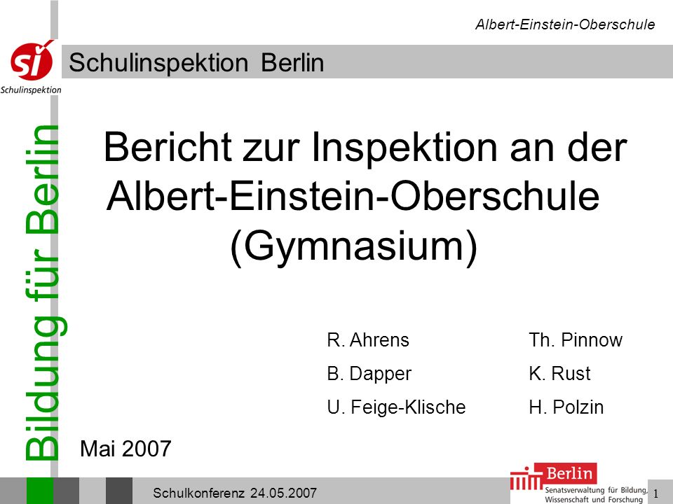 Bericht zur Inspektion an der Albert-Einstein-Oberschule (Gymnasium)