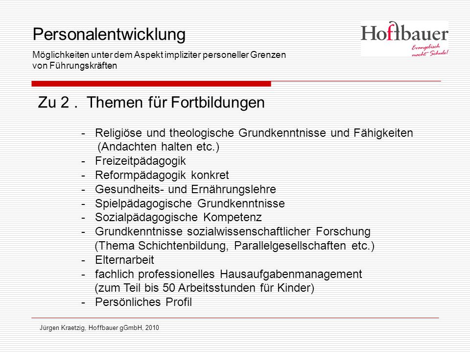 Personalentwicklung Möglichkeiten unter dem Aspekt impliziter personeller Grenzen von Führungskräften.