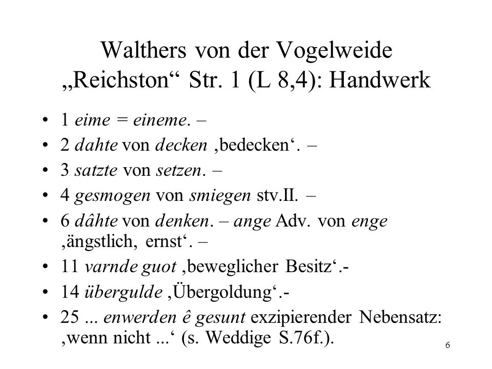Walthers von der Vogelweide „Reichston Str. 1 (L 8,4): Handwerk