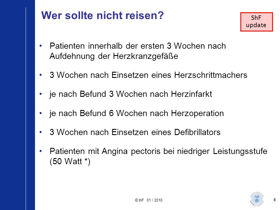 Wer sollte nicht reisen