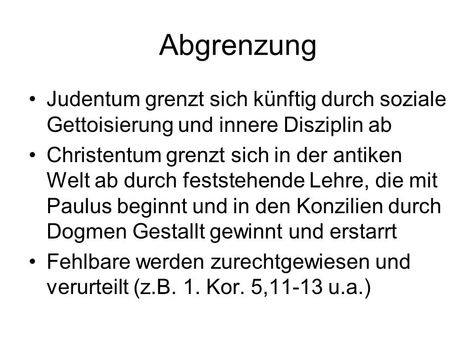 Abgrenzung Judentum grenzt sich künftig durch soziale Gettoisierung und innere Disziplin ab.