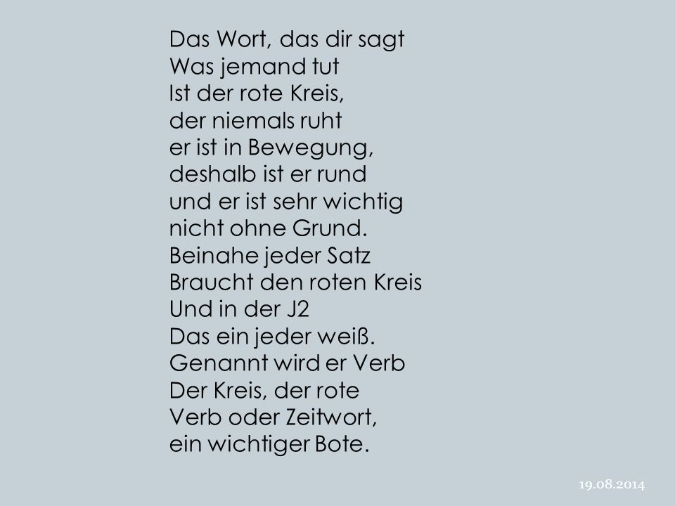Braucht den roten Kreis Und in der J2 Das ein jeder weiß.
