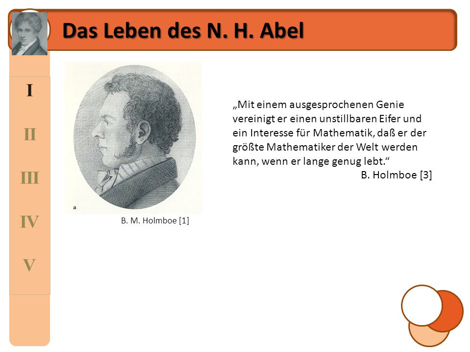 Das Leben des N. H. Abel I II III IV V